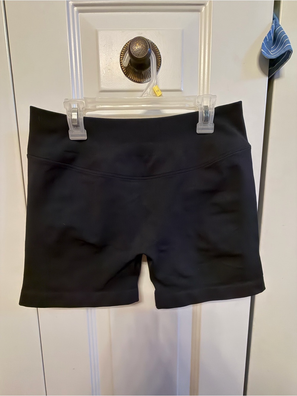 High-Rise Black Bike Shorts with Supportive Waistband